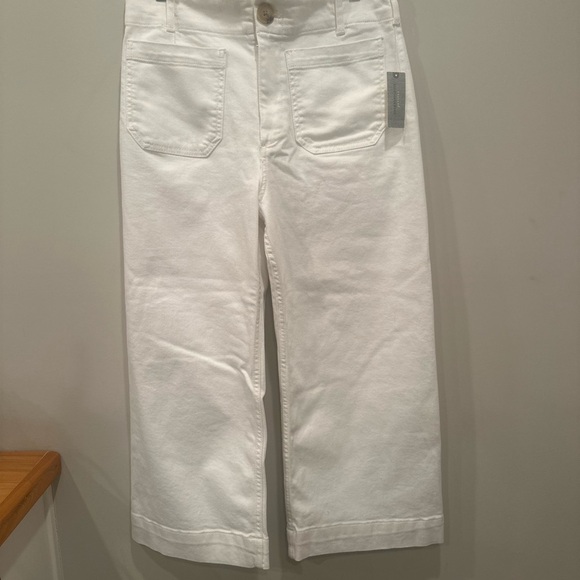 Anthropology Maeve The Colette White Wide Leg Crop Jeans Size 30P - Picture 4 of 9